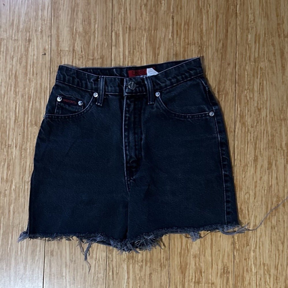 Sasson Vintage Black High Rise Daisy Dukes Denim Cut Off Jean Shorts  Size 6